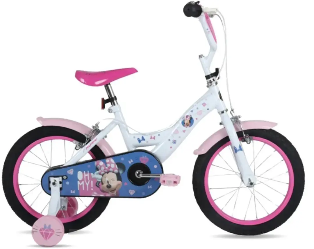 Disney Minnie Fiets 16 inch - Wit Roze - 1 Versnelling - afbeelding 2 van 2
