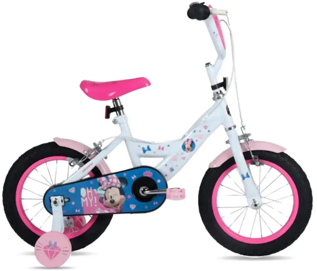 Disney Minnie Fiets 14 inch - Roze/Wit - 1 Versnelling - afbeelding 2 van 2
