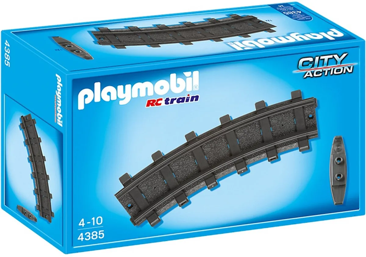 Playmobil Rails Gebogen 12x PM 4385 - Zwart