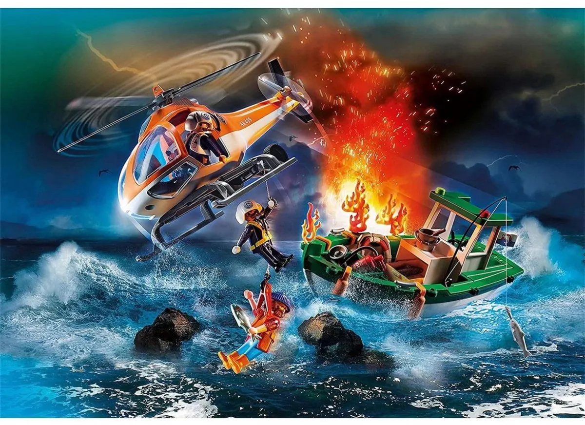 Playmobil Rescue Action Coastal Fire Mission 70491 - Multicolor