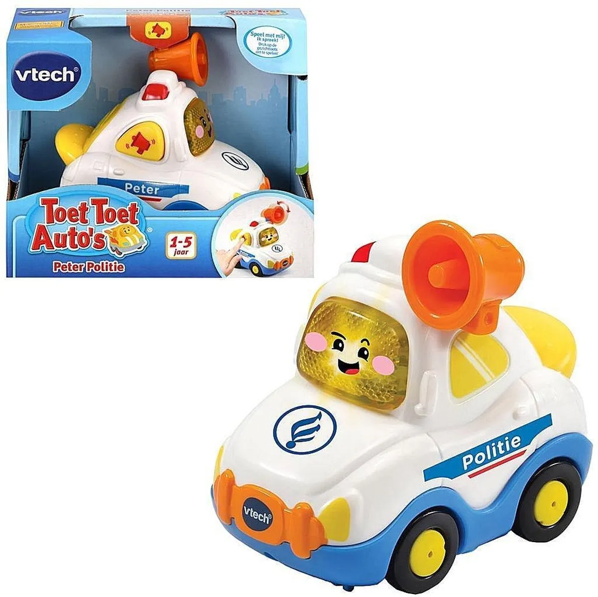 VTech Toet Toet Auto's Peter Politie - 364670 - Educatief Speelgoed 1-5 Jaar - Multikleuren