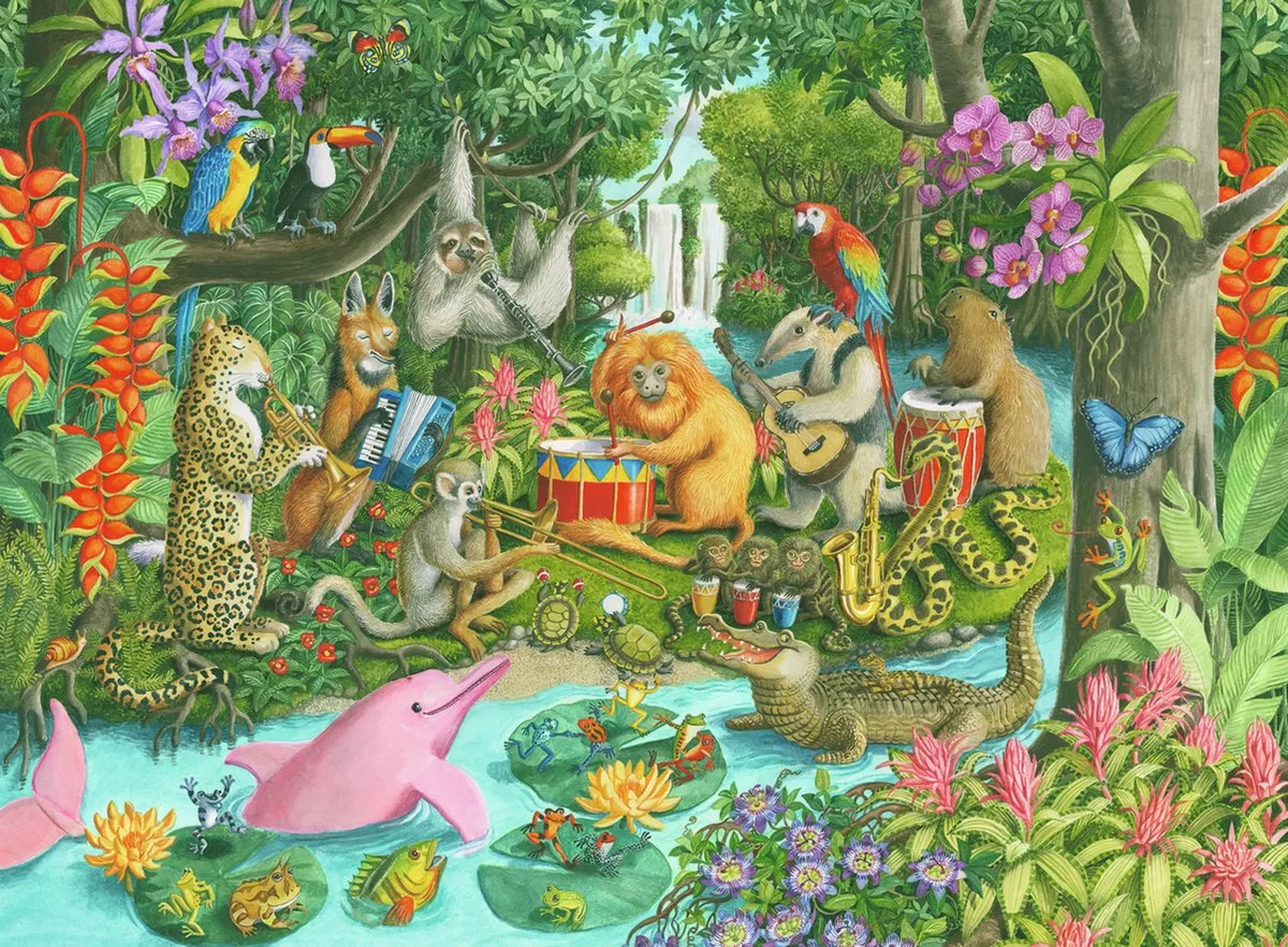 Ravensburger Het Jungle-Orkest Legpuzzel 100 XXL Stukken - Multicolor
