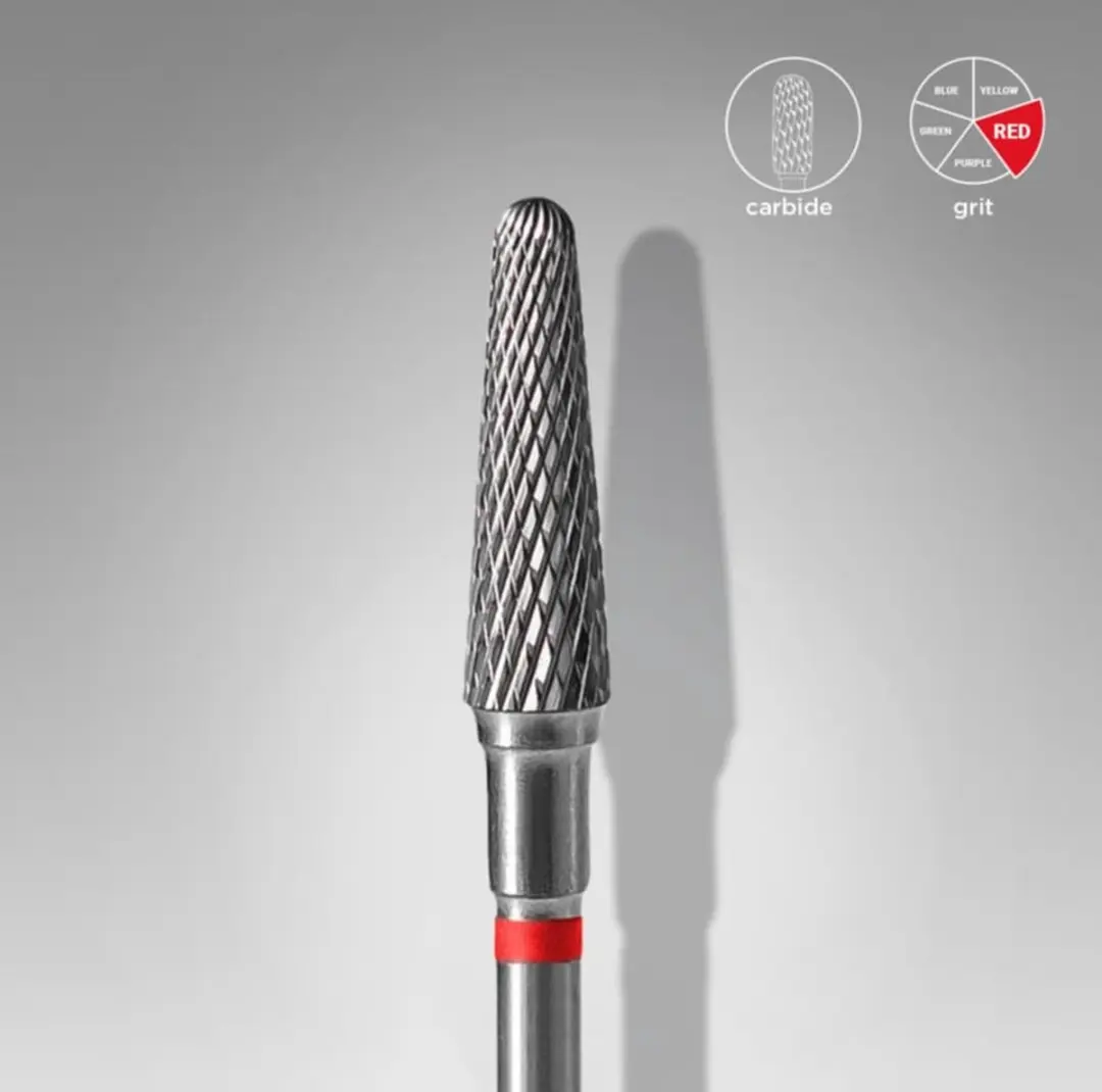 Staleks Carbide Bit Frustum Gelpolish, Gel of Biab, Rood, FT70R040/13, 4 mm, Bit