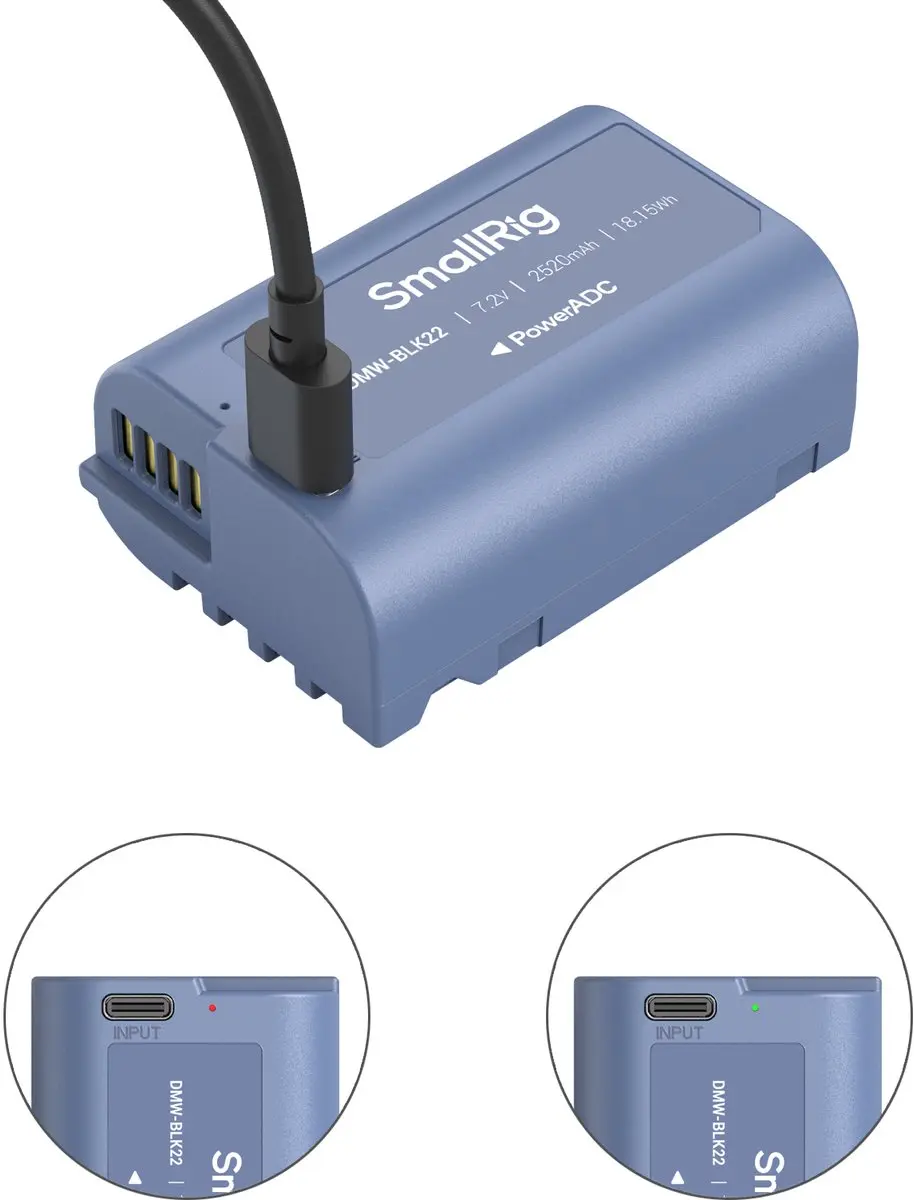 SmallRig DMW-BLK22 USB-C Oplaadbare Accu 2520mAh