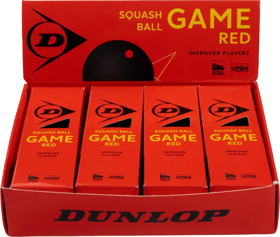 Dunlop- Squashball- Game Red 4x3 ball box- Black/Red
