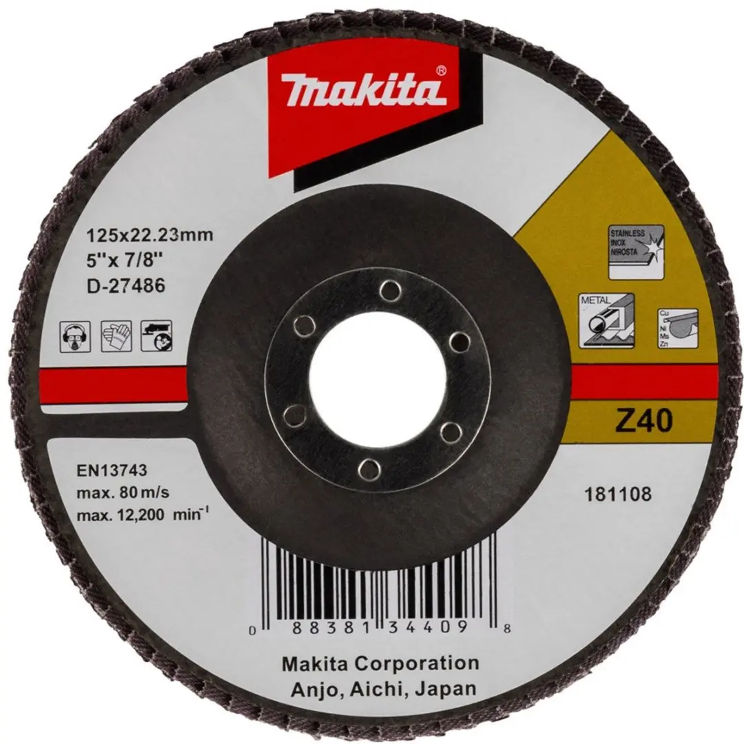 Makita D-27486 Lamellenschuurschijf 125mm - K40 - afbeelding 3 van 3