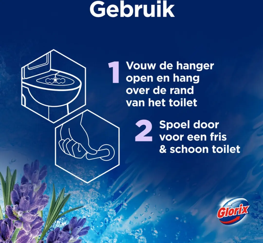 Glorix Toiletblok Power Clean Lavendel - afbeelding 3 van 4