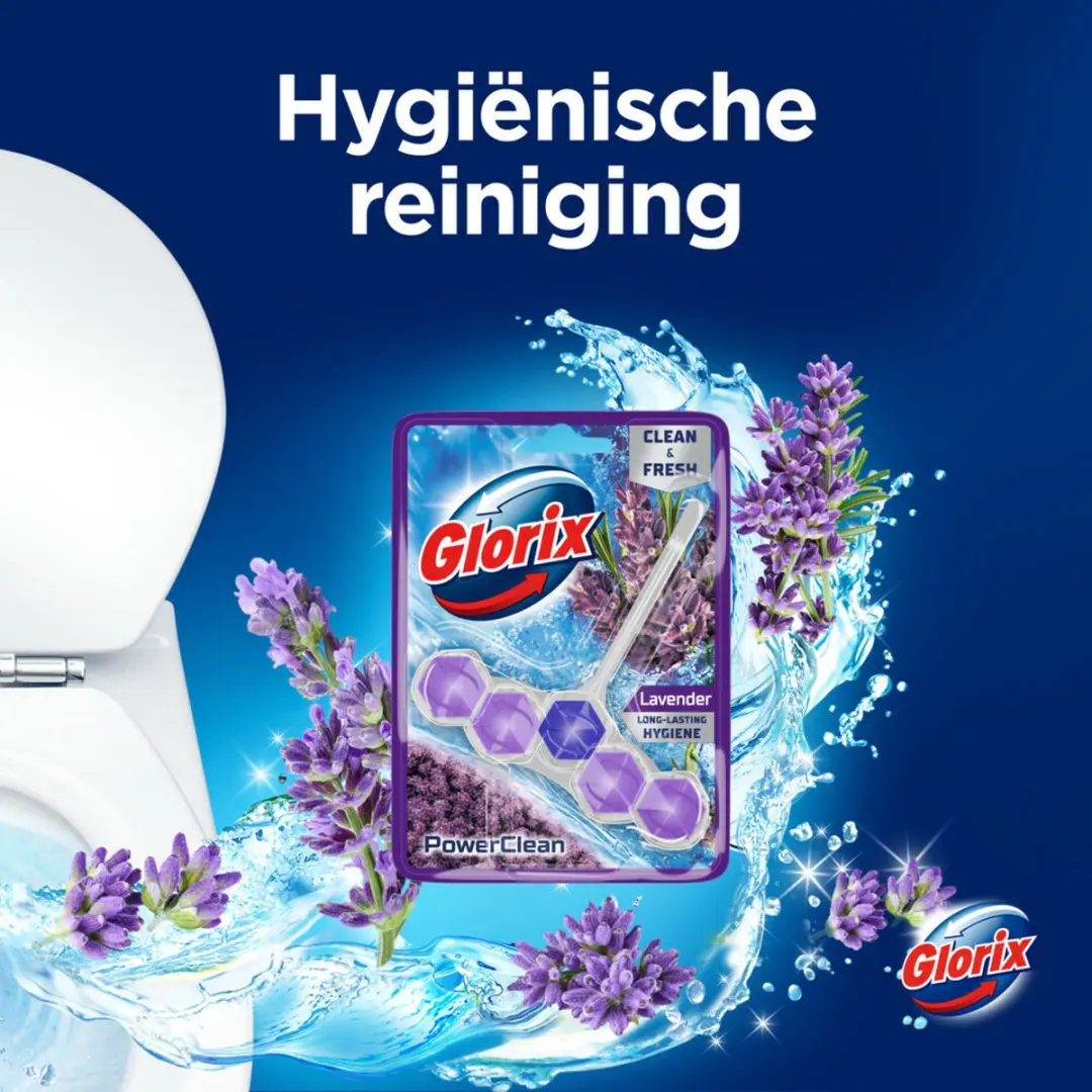 Glorix Toiletblok Power Clean Lavendel - afbeelding 2 van 4