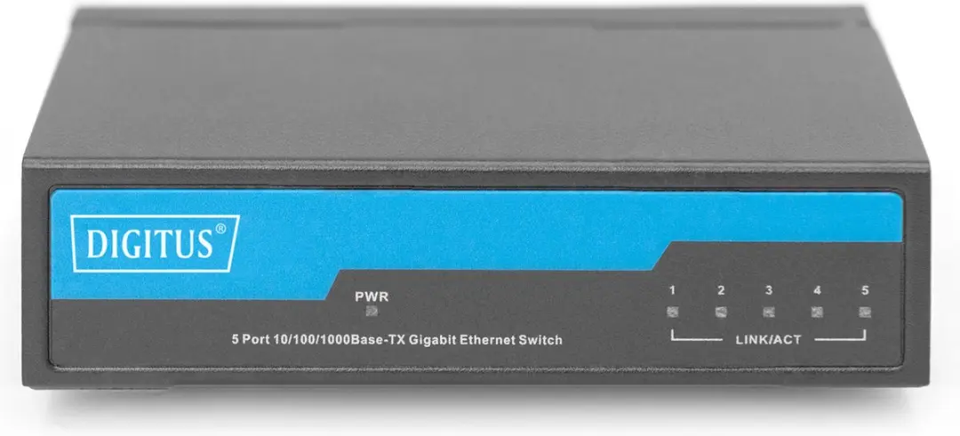Digitus DN-80202-1 Netwerk Switch 5 Poorten 10/100/1000 Mbit/s - Zwart