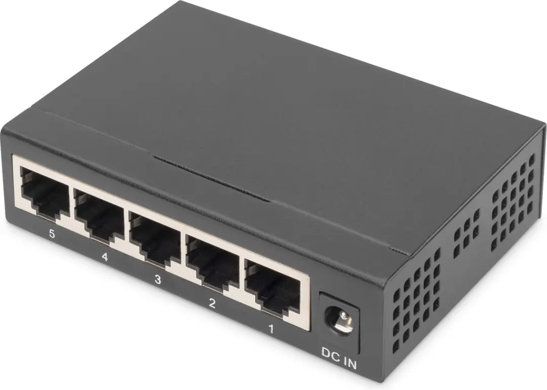 Digitus DN-80202-1 Netwerk Switch 5 Poorten 10/100/1000 Mbit/s - Zwart