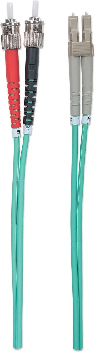 Intellinet 751001 Glasvezelkabel ST-LC OM3 - 2m Aqua