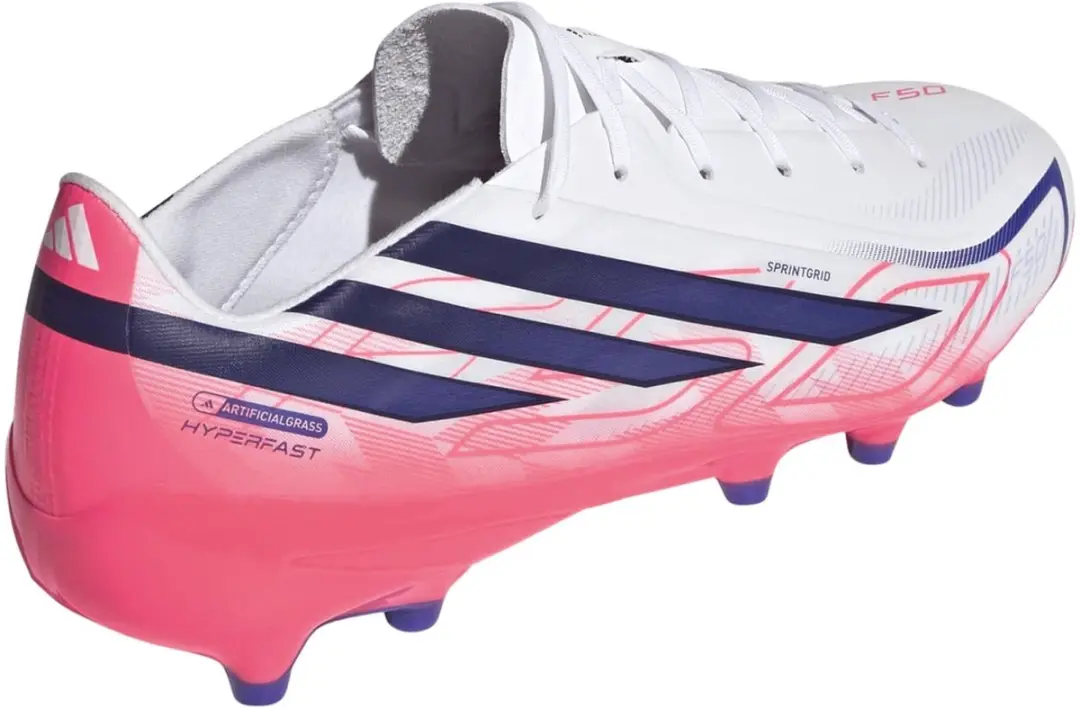 adidas F50 Hyperfast League AG Voetbalschoenen - TF - 46 - Wit/Koraalrood/Darkblauw - afbeelding 2 van 6