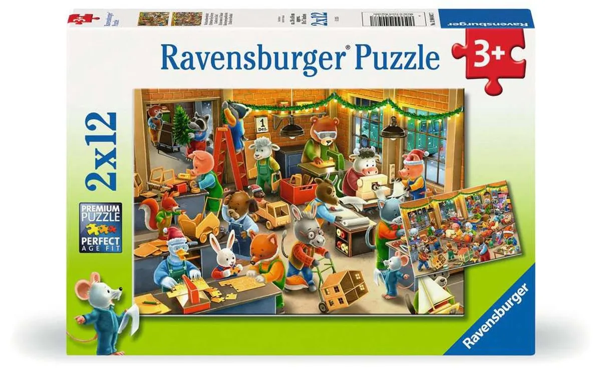 Ravensburger Kinderpuzzle Weihnachtswerkstatt 12 Stuks