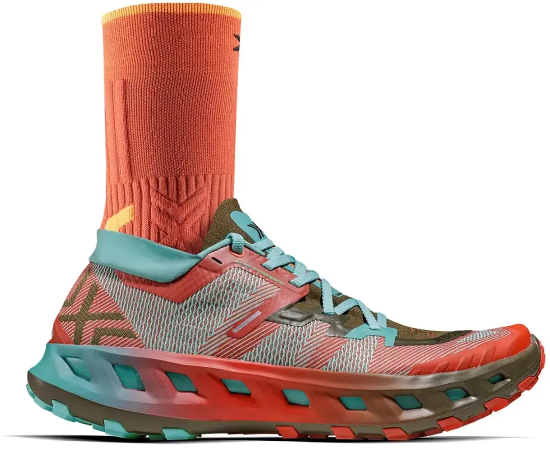 X-Bionic TerraSkin X02 Trailschoenen - 45 1/3 - Verbrand Rood/Aqua/Dark Kaki