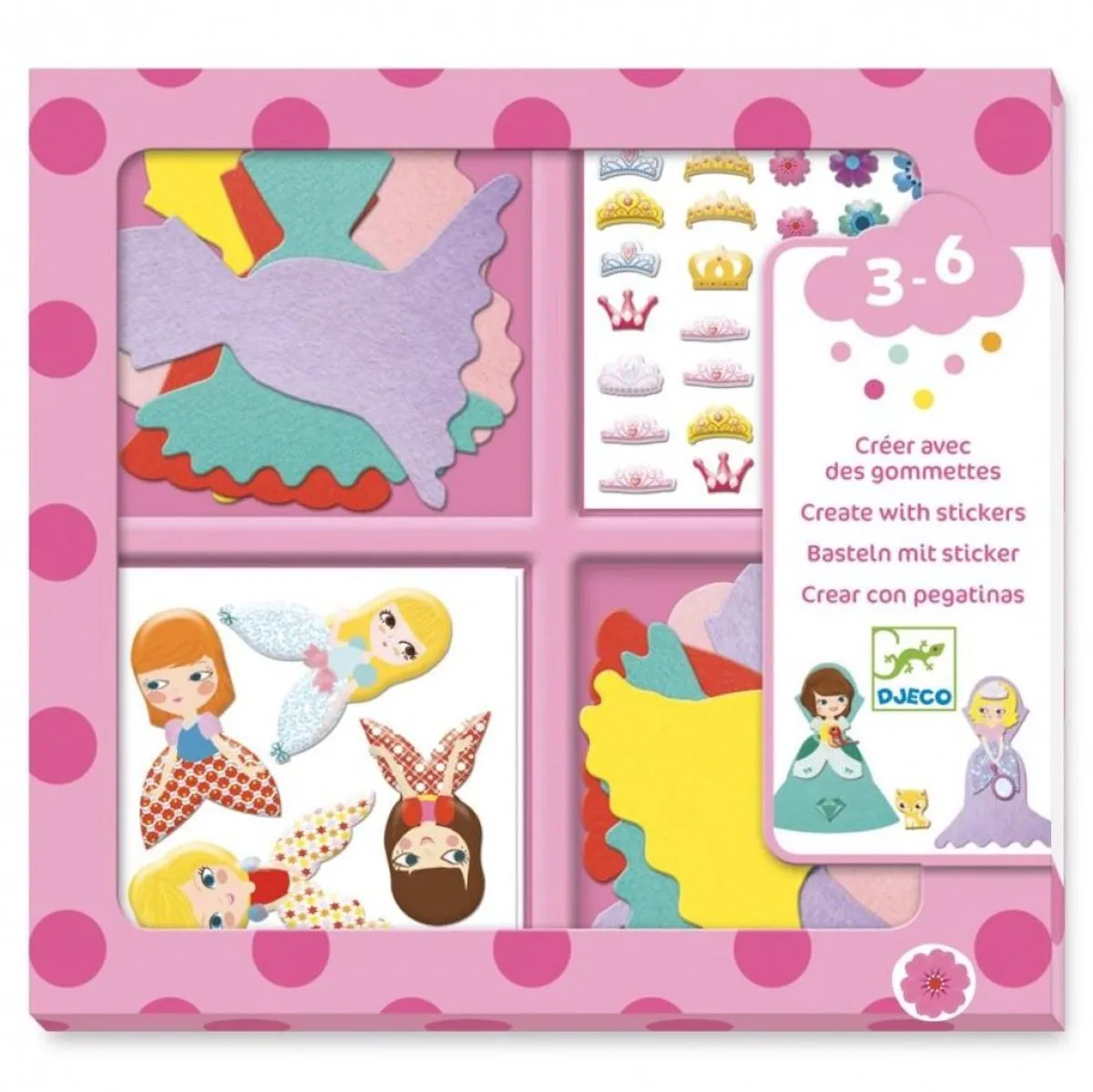 Djeco Knutselset Prinsessen Stickers 24 Stuks - Multicolor