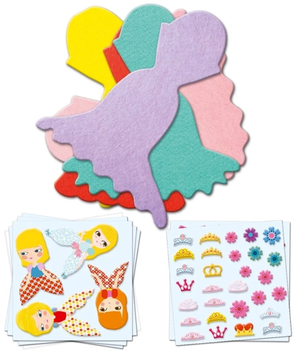 Djeco Knutselset Prinsessen Stickers 24 Stuks - Multicolor