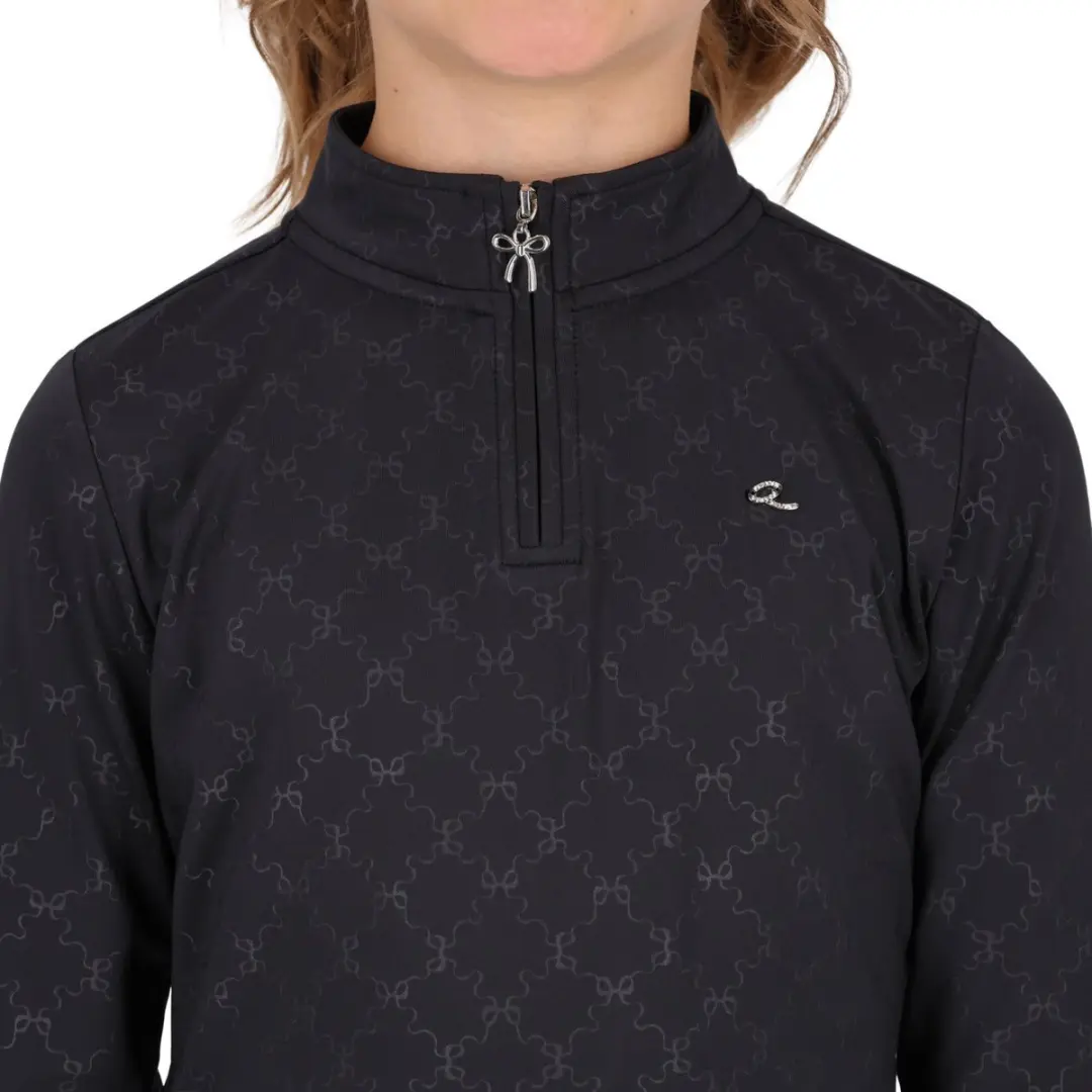 QHP Livora Junior Sportshirt 152 - Zwart - afbeelding 2 van 6