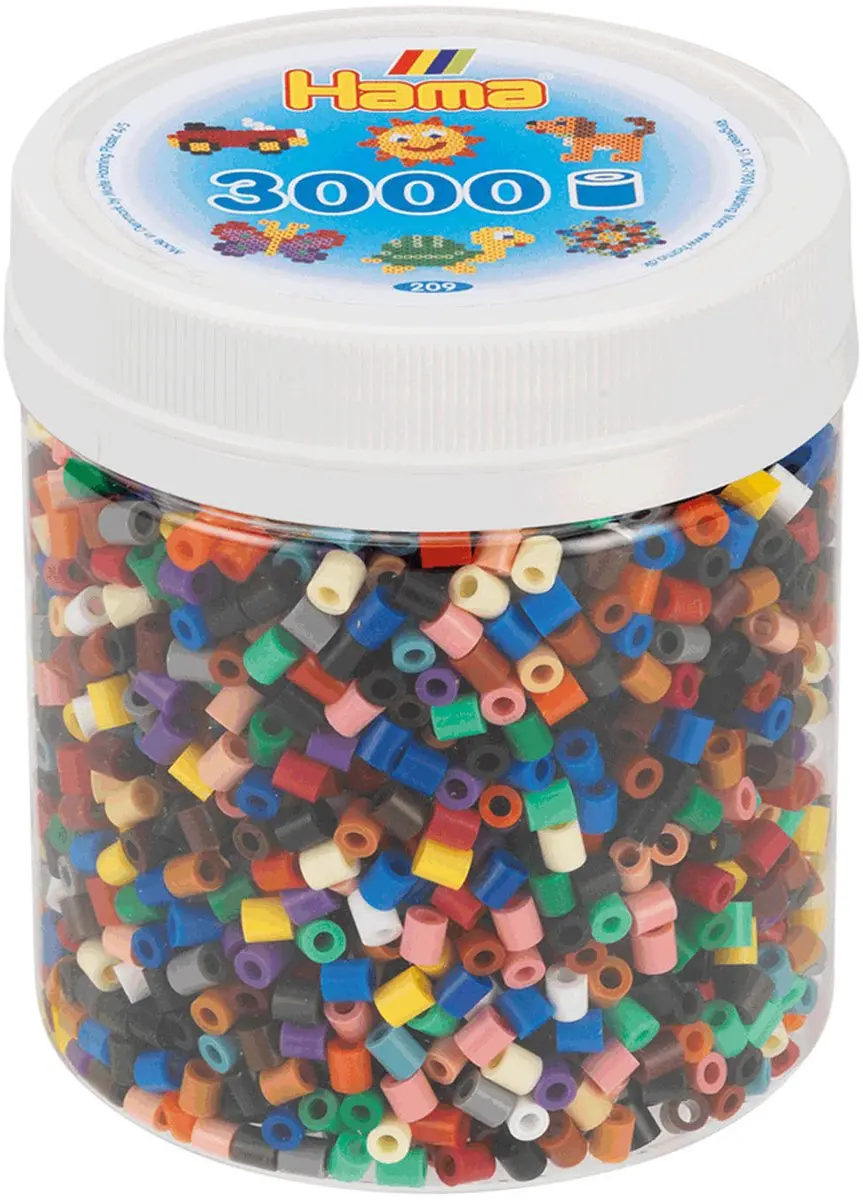 Hama strijkkralen potje kleurenmix 3000 stuks creatief speelgoed.