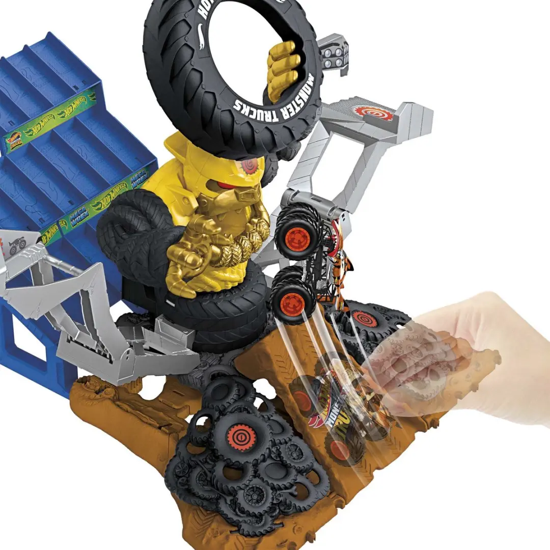 Hot Wheels Monster Trucks Arena Smashers Mega-Wrex vs Crushzilla Takedown HPR47 - afbeelding 5 van 6