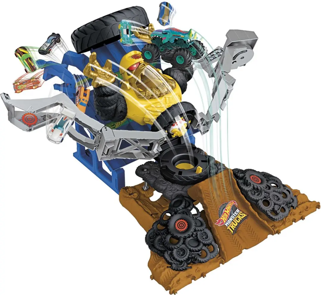 Hot Wheels Monster Trucks Arena Smashers Mega-Wrex vs Crushzilla Takedown HPR47 - afbeelding 4 van 6