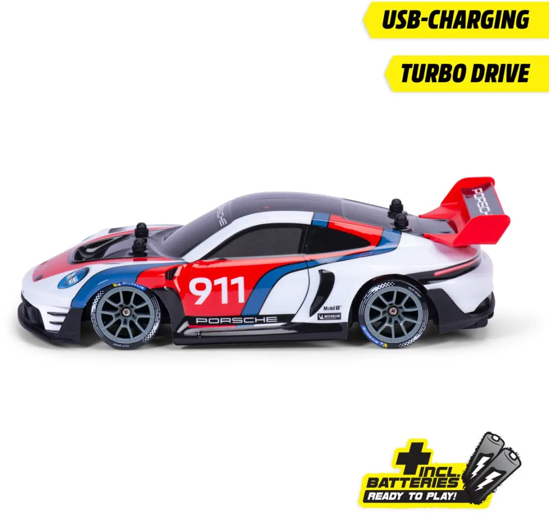 Dickie Toys Porsche 911 GT3 R RC Voertuig - Multicolor - 3x 3,7V - afbeelding 2 van 6