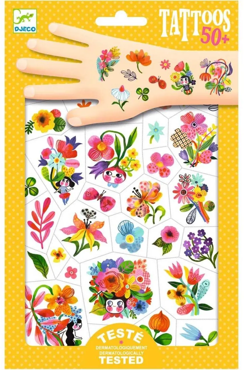 Djeco Tatoeages Bloemenpracht - Multicolor