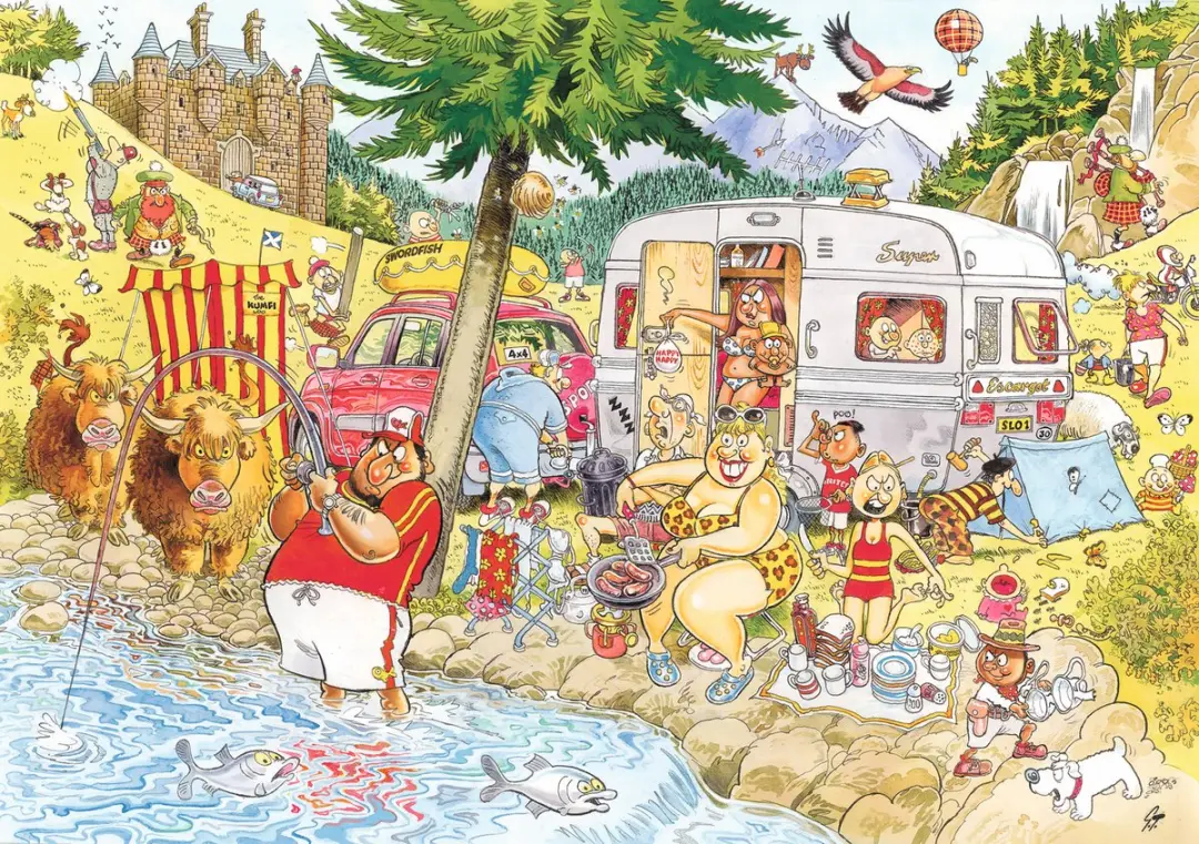 Jumbo Wasgij Mystery 6 Camping Commotion! Puzzel 1000 Stuks - afbeelding 4 van 4