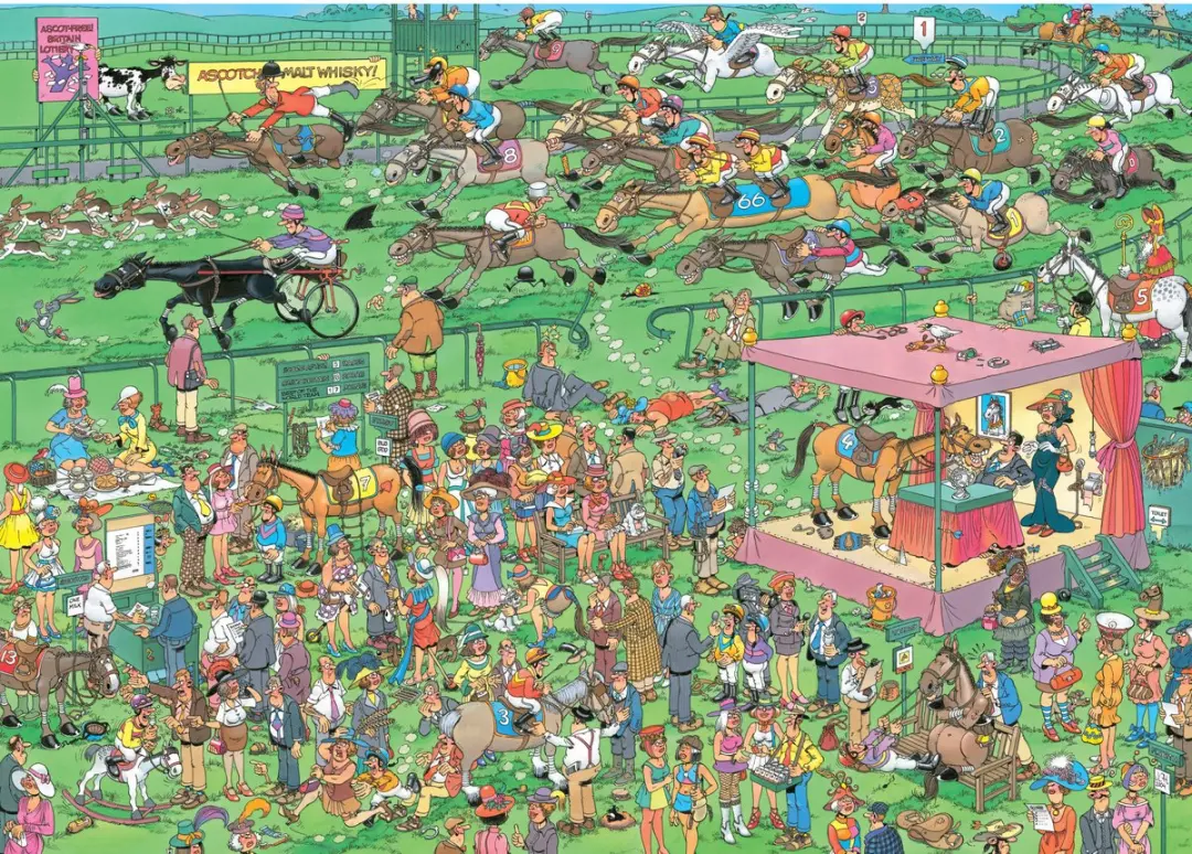 Jumbo Ascot Horse Races Jan van Haasteren Puzzel 1000 Stuks - afbeelding 4 van 4