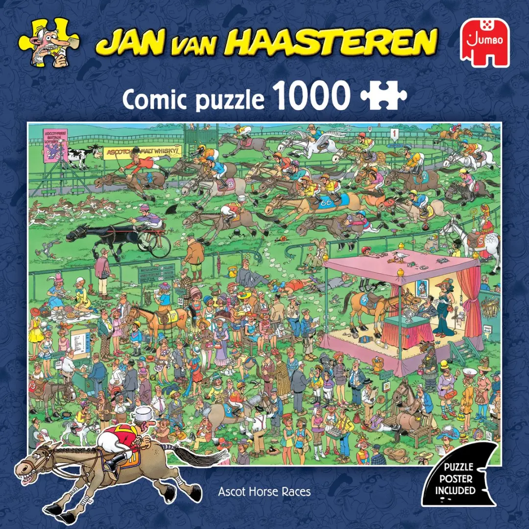 Jumbo Ascot Horse Races Jan van Haasteren Puzzel 1000 Stuks - afbeelding 2 van 4