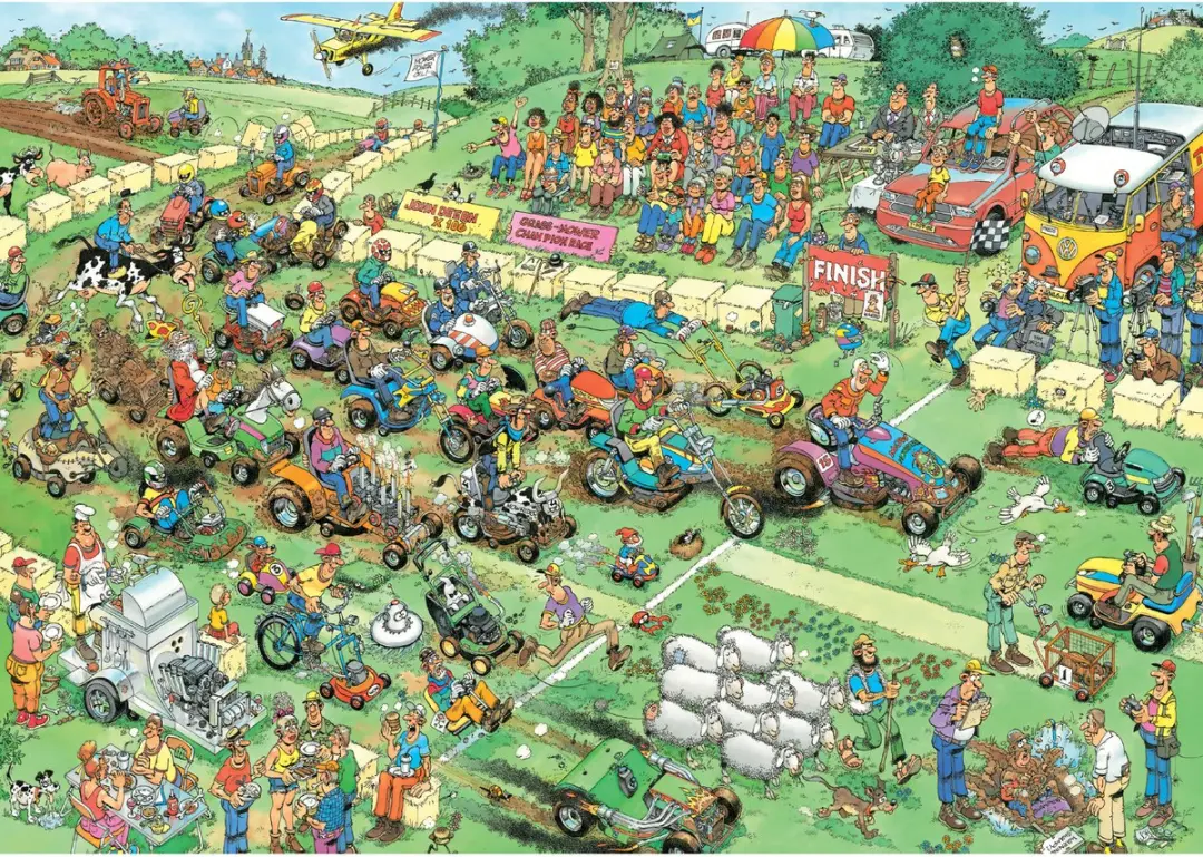 Jumbo Lawn Mower Race Jan van Haasteren Puzzel 1000 Stuks - afbeelding 4 van 4