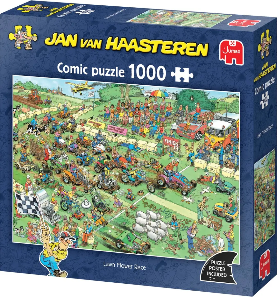 Jumbo Lawn Mower Race Jan van Haasteren Puzzel 1000 Stuks - afbeelding 2 van 4