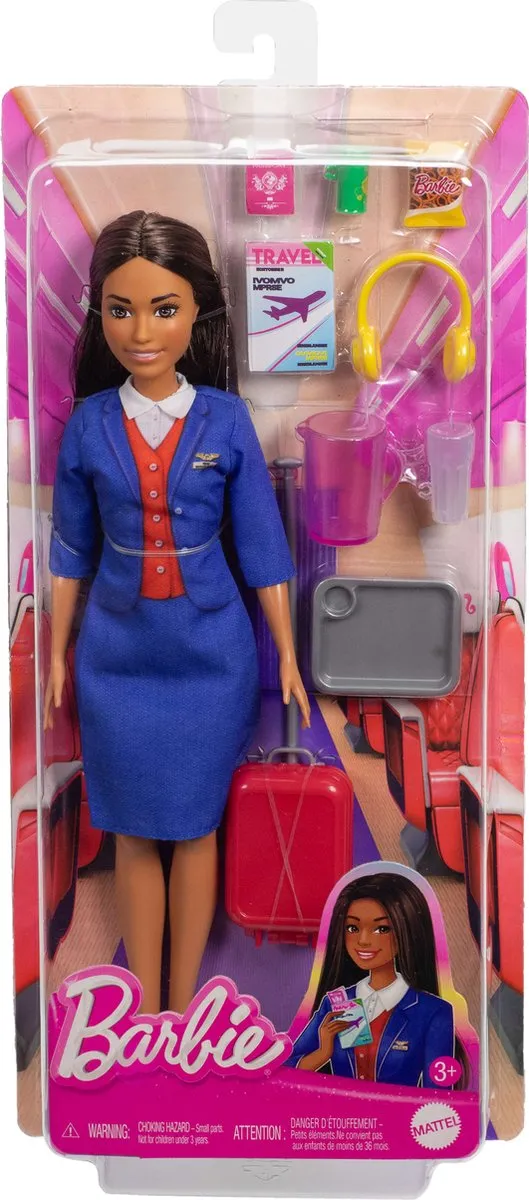 Barbie Stewardess Modepop HYT60 - Blauw Uniform