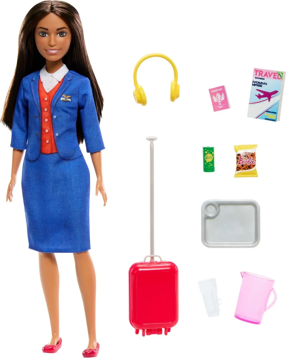 Barbie Stewardess Modepop HYT60 - Blauw Uniform
