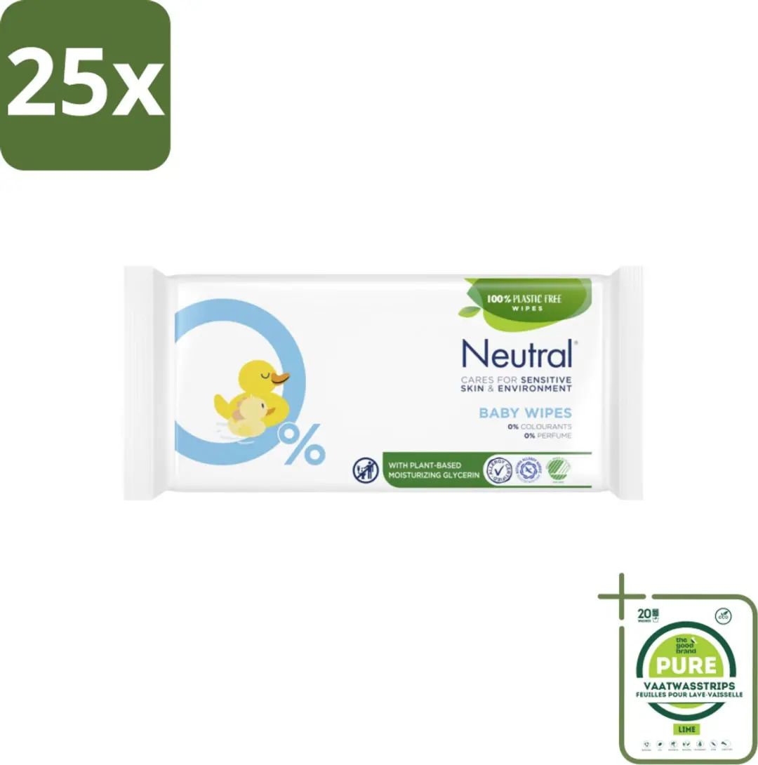25 x Neutral Billendoekjes 52 doekjes