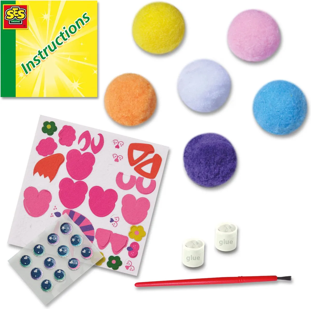 SES Creative Pompon Vrienden Knutselset - 6 Pompons