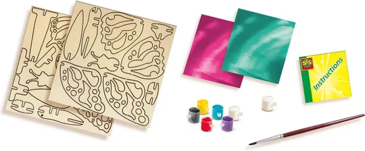 SES Creative Houten Vlinders Versieren - 2 Stuks