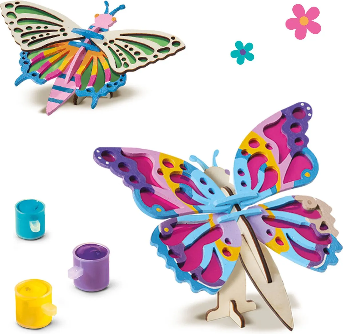 SES Creative Houten Vlinders Versieren - 2 Stuks