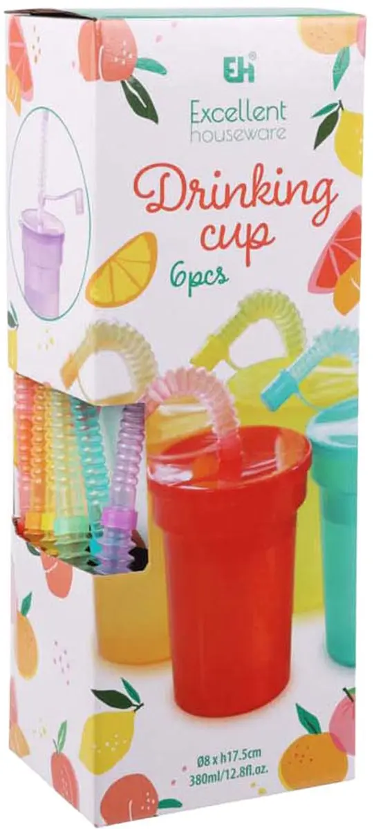Gekleurde drinkbekers speelgoed met rietje