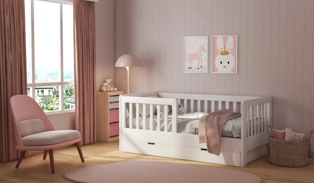Born Lucky ® Peuterbed Met Lade Joan 70 x 140 cm Wit