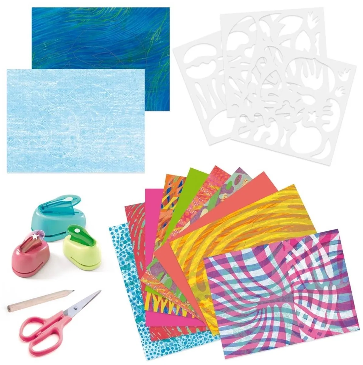 Djeco Collages en Sjablonen Onder de Zee - Multicolor - afbeelding 2 van 6