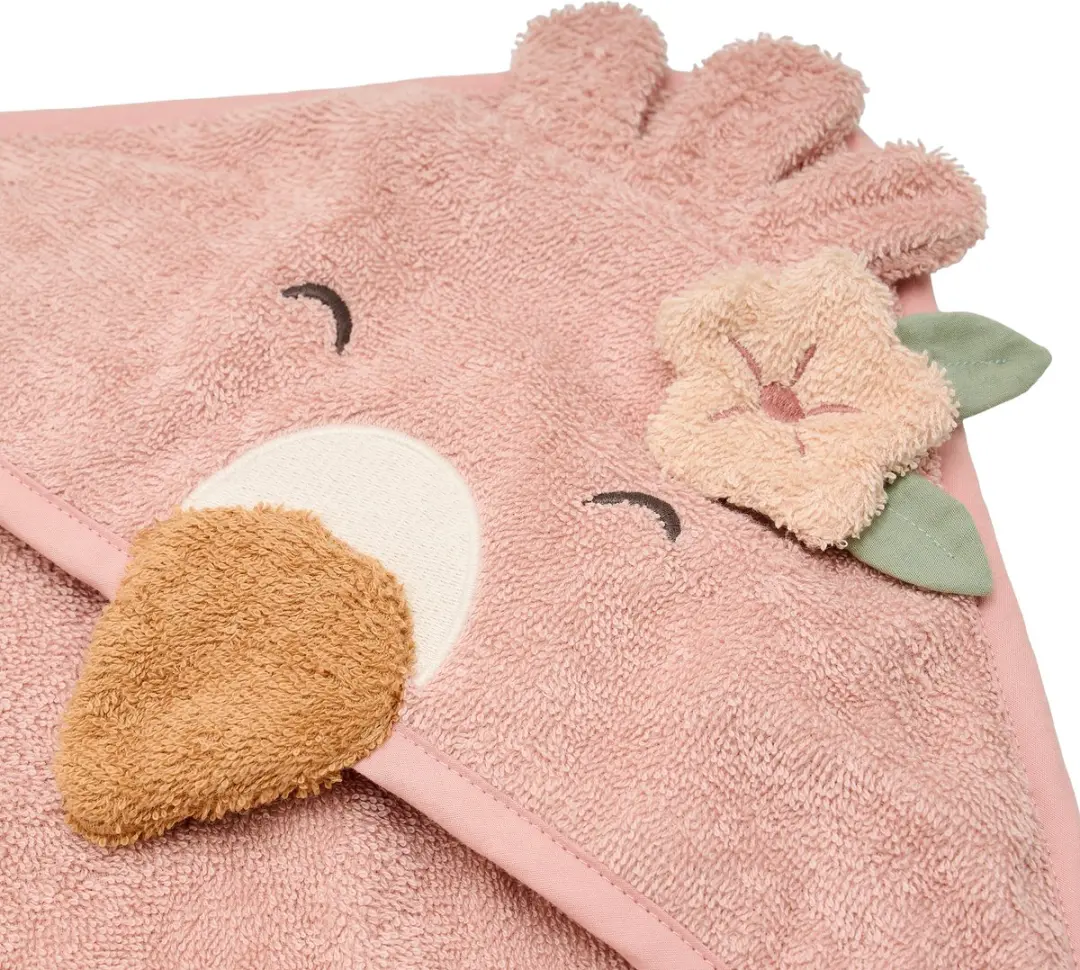 Little Dutch Badcape Flamingo 75x75cm - Roze - afbeelding 2 van 4