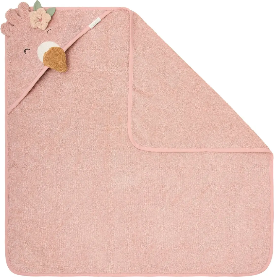 Little Dutch Badcape Flamingo 100x100cm - Roze - afbeelding 3 van 3