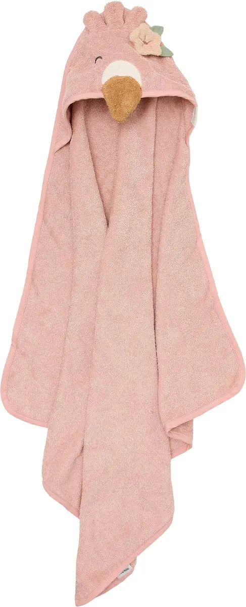 Little Dutch Badcape Flamingo 100x100cm - Roze - afbeelding 2 van 3