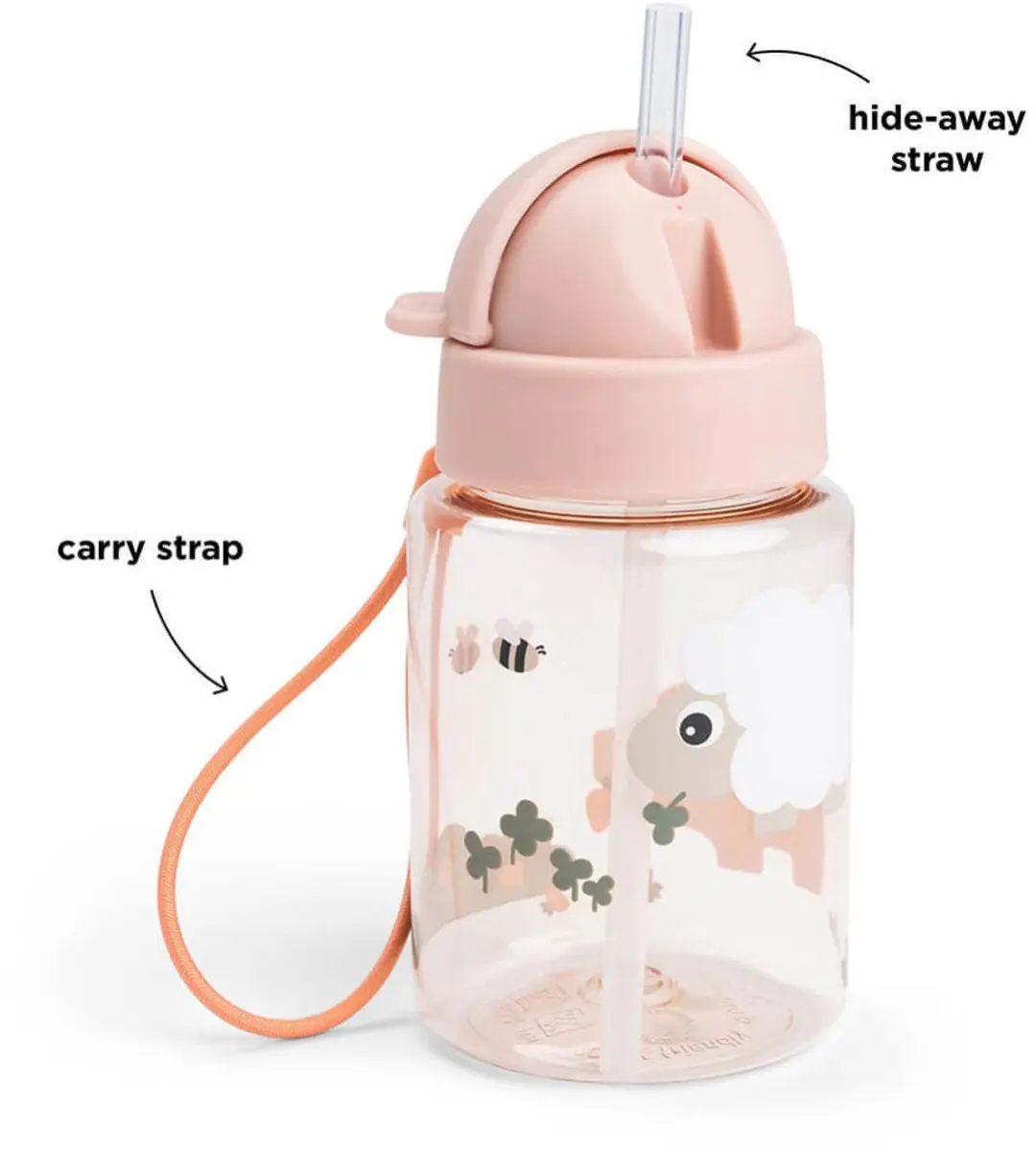 Done By Deer Tiny Farm Rietjesbeker 280ml - Roze - afbeelding 5 van 6
