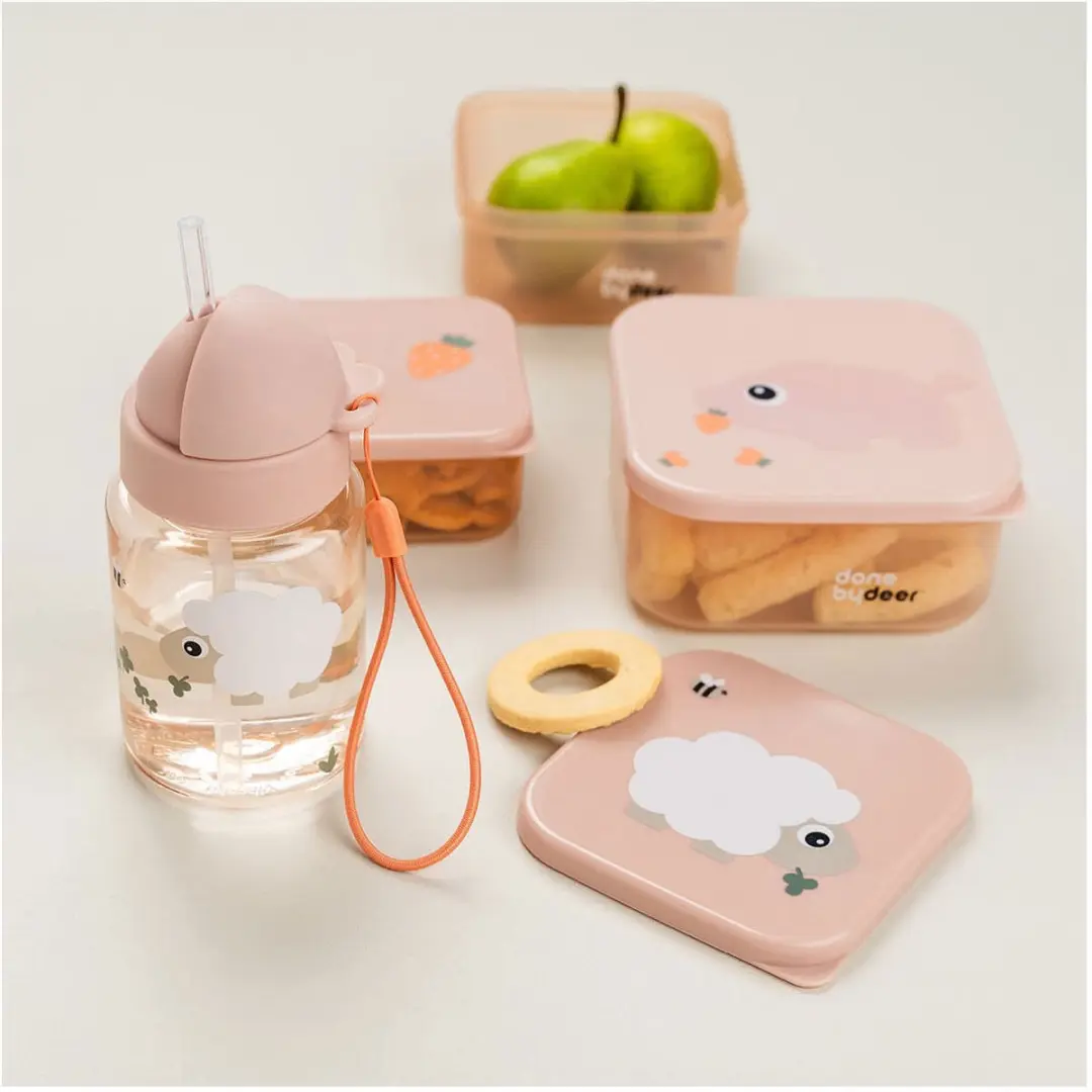 Done By Deer Tiny Farm Rietjesbeker 280ml - Roze - afbeelding 3 van 6