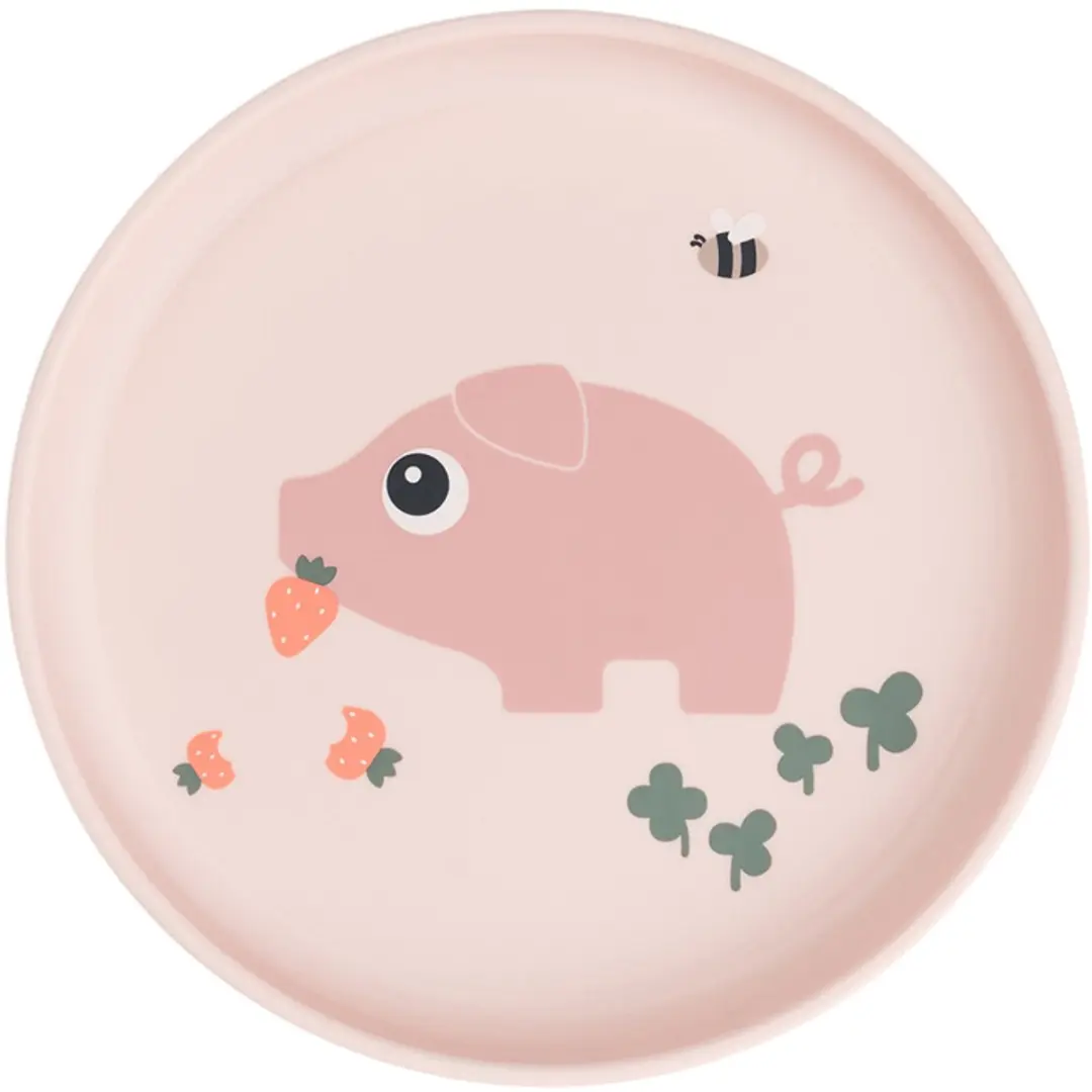 Done By Deer Tiny Farm Silicone Bord 18cm - Powder - afbeelding 2 van 6