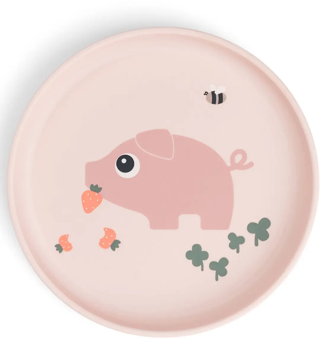Done By Deer Tiny Farm Silicone Bord 18cm - Powder - afbeelding 6 van 6