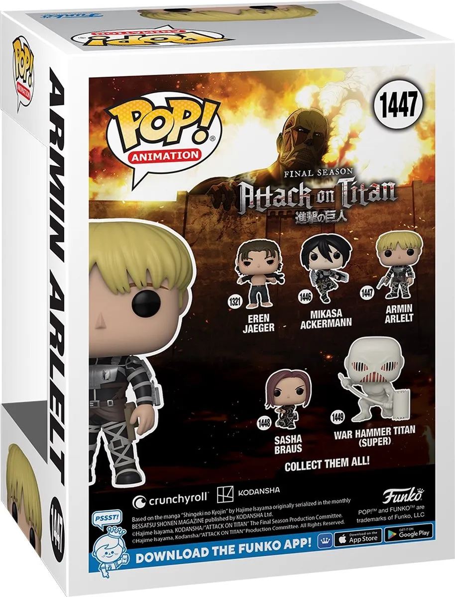 Funko Pop Animation Attack on Titan Armin Arlelt #1447 - Multicolor