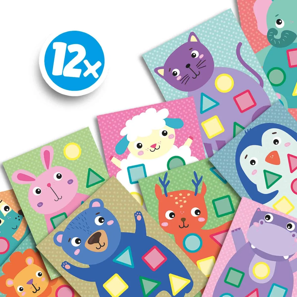 SES Creative My First Sticker Mozaïeken - 12 Dierenkaarten 72 Stickers