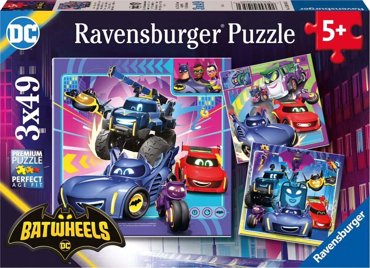 Ravensburger Batwheels Puzzel - 147 Stuks - 3 Puzzels